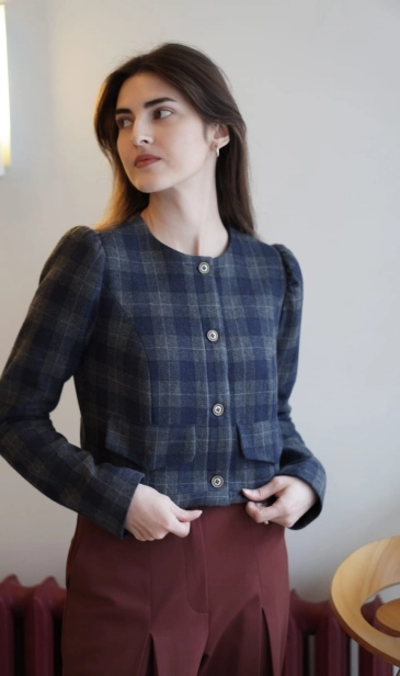 żakiet Aleksander granat krata Miio