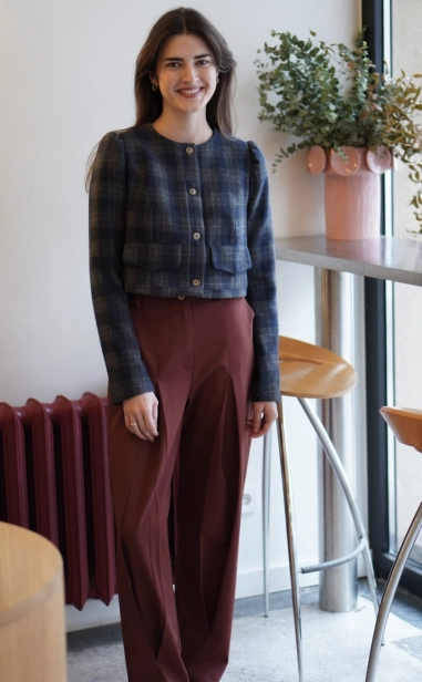 elegancki żakiet Aleksander granatowa krata