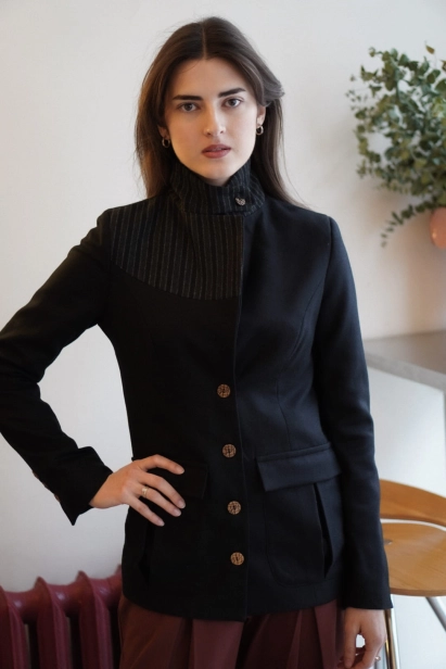 marynarka Hubert czarna wełna merino Miio