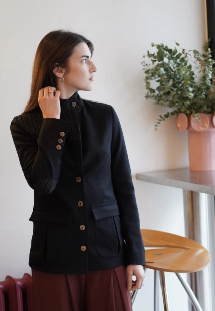 czarna marynarka Hubert styl retro