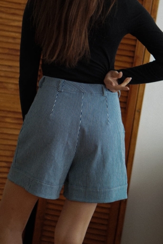 bermudy damskie Olaf paski denim