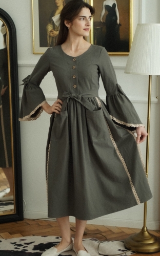 sukienka retro Ada w kolorze szałwii