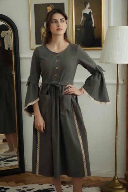 elegancka sukienka Ada ciemna szałwia Miio