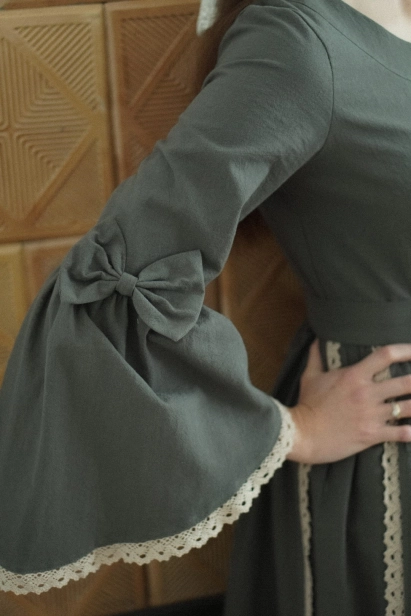 sukienka vintage Ada zielona szałwia