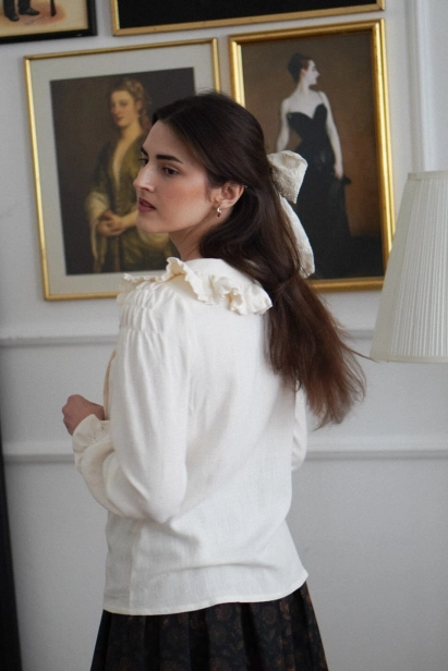 koszula damska retro Hazel kremowa