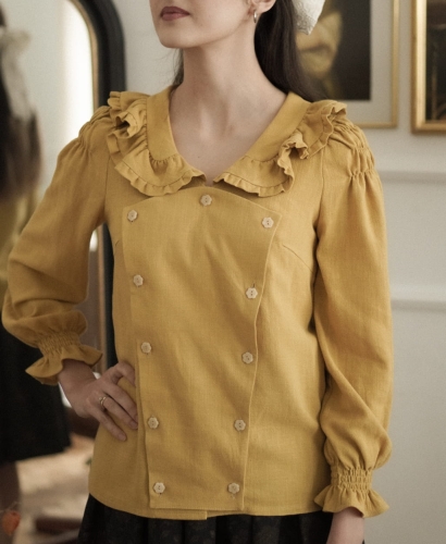 koszula Hazel musztardowa Miio retro