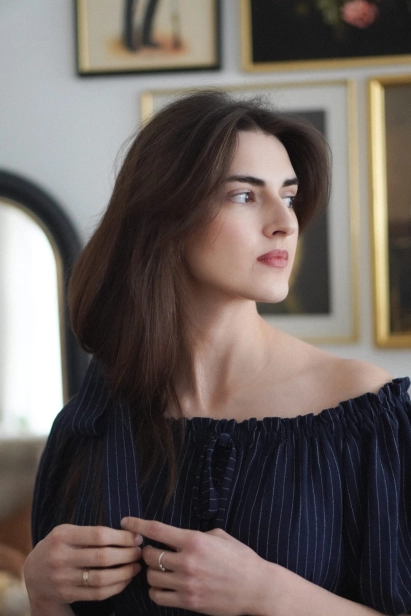 sukienka Amelia paski granat Miio retro