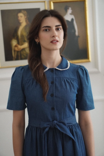 sukienka Rosalie z denimu styl vintage