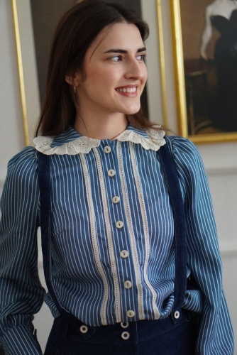 koszula damska Debora jeansowe paski retro