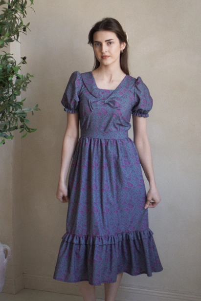 sukienka retro Dalia kwiatowy wzór