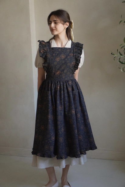 fartuszek w róże damski vintage