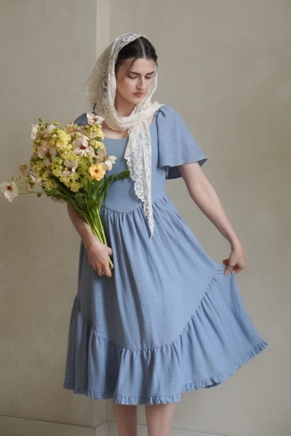 Sukienka Julia błękitna styl retro Miió