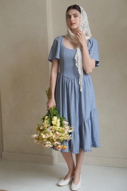 Sukienka Julia błękitna styl retro Miió