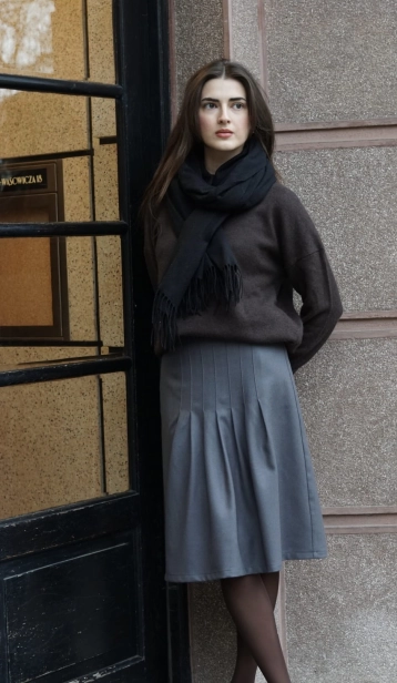 Wełniana spódnica midi